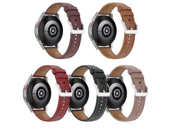 Rem til Garmin Move 3 præget ægte læderurrem sort