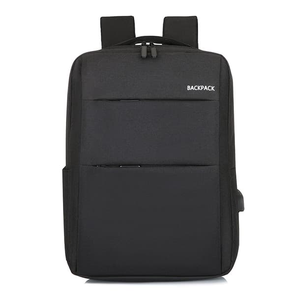 Stor datorryggsäck 1321 dubbel dragkedja svart (USB)