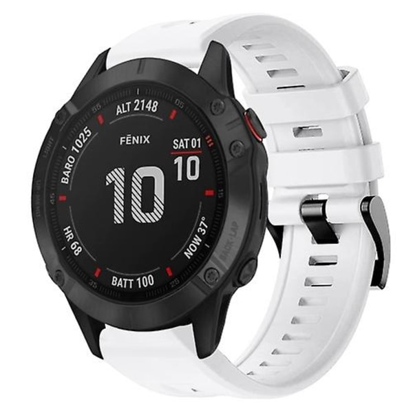 För Garmin Fenix ​​6 Pro Gps metallspänne i enfärgad watch White