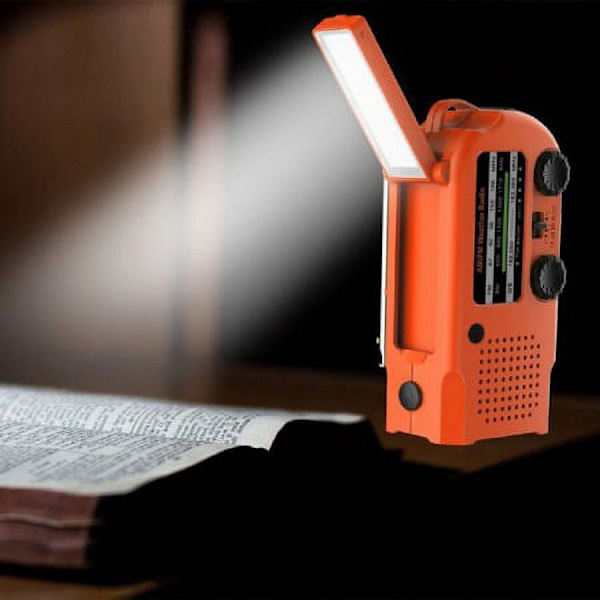 Solar Emergency Hand Crank Radio 5000mAh, med læselampe, LED lommelygte, SOS Alarm