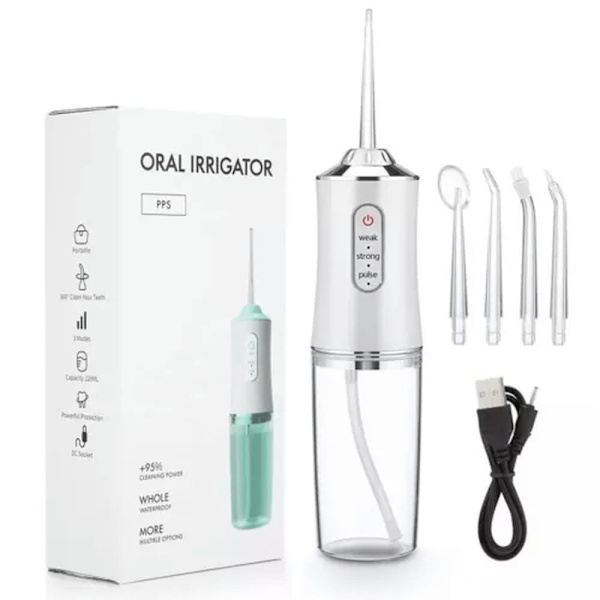 Sladdlös oral irrigator för tandrengöring Jet Tip 4 Vit