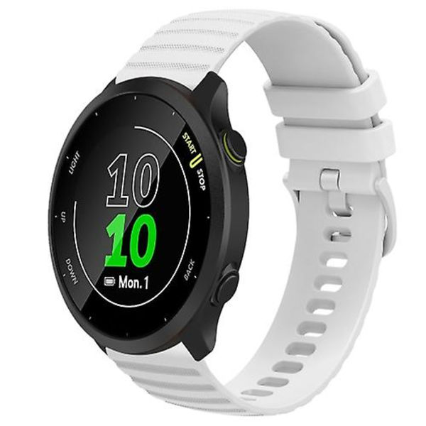 For Garmin Forerunner 158 20 mm bølget prikkmønster ensfarget silikonklokkerem White