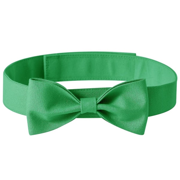 Dog Neck Tie Ensfarge Justerbar Hode Wear Pet Sløyfe Halsbånd Hundetilbehør for bryllupsfest Green S