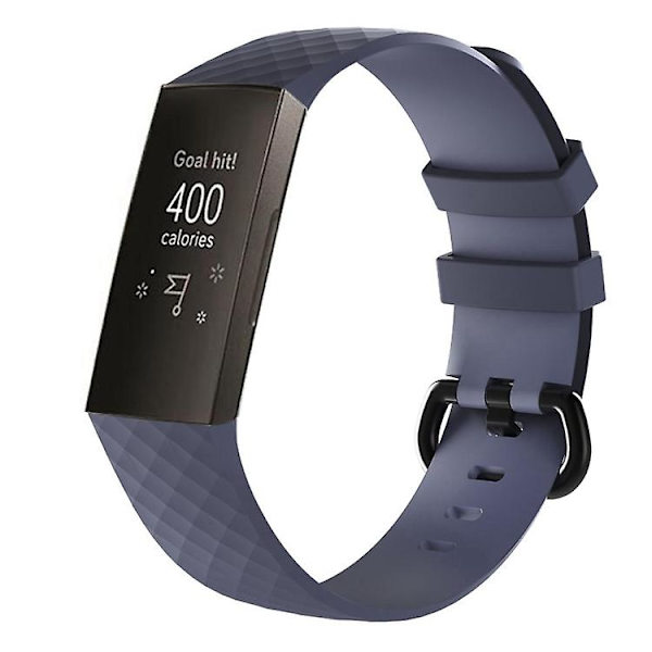 Diamond Pattern Silikon Watch Band For Fitbit Charge 4 Small Size190*18mm Gray
