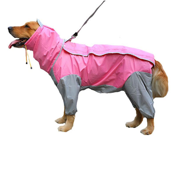 Hundeklær Hunderegnfrakk Vanntett Stor Hund Avtakbar Hette, Snøring Frakk, Hundeutstyr Hundebekledning Fit For 28-38 Pounds