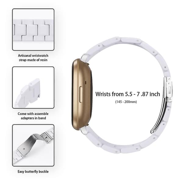 Til Fitbit Versa 3 / Sense Universal Resin Watch Band White