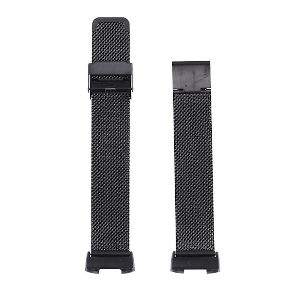 Til Fitbit Charge 4 Double Insurance Buckle Milanese Watch Band Black