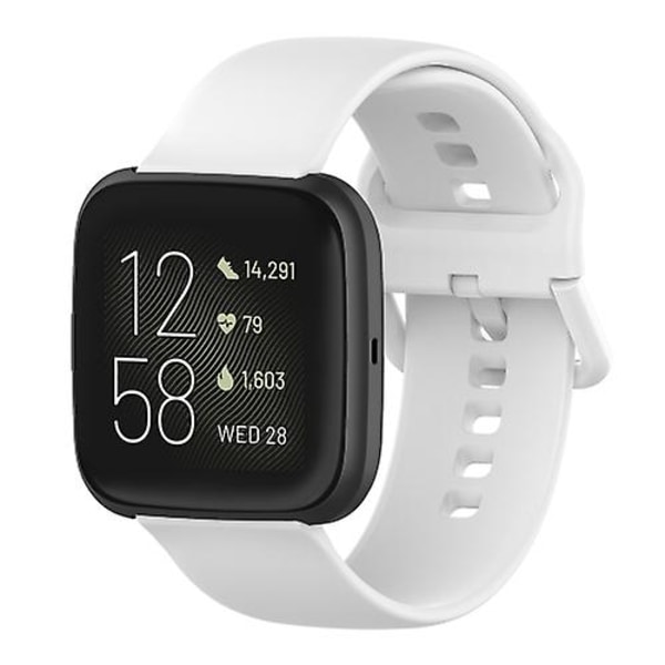 23 mm fargespenne silikon armbåndsurrem for Fitbit Versa 2 / Versa Lite / Blaze White