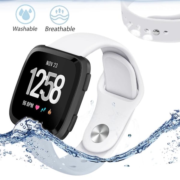 För Fitbit Versa 2 / Fitbit Versa Lite enfärgad watch White