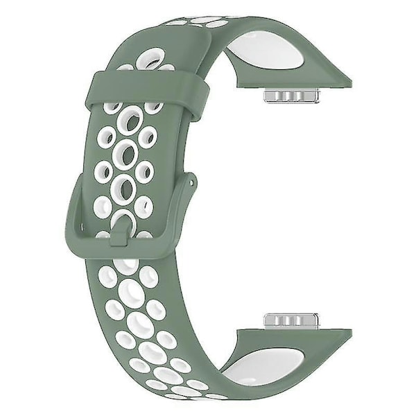 Til Huawei Watch Fit 2/Watch Fit 2 Active Dual Watch Silikone Udskiftningsrem Light Green White Style A