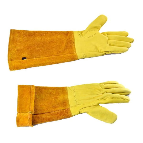 Trädgårdshandskar Kaktushandskar Törnsäkra plantering Skyddshandskar Långärmade Trädgårdshandskar Trädgårdsmästarpresenter Brown yellow XL
