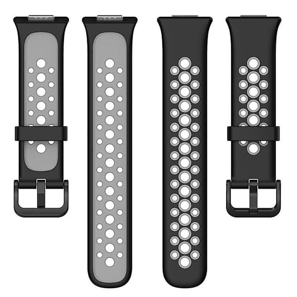 Dubbla klockarmband i silikon för Huawei Watch Fit 2/Watch Fit 2 Active Black Grey Style E