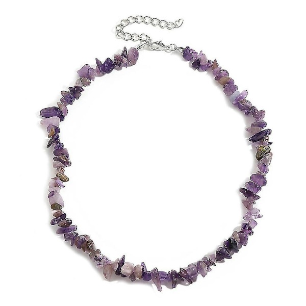 Värikäs luonnonkivinen choker-kaulakoru boheemi sorakivinen grunge-kaulakoru naisille