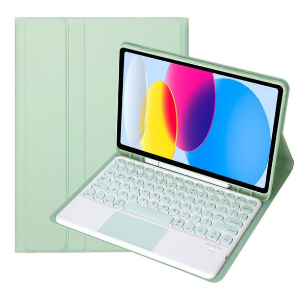 Touch Keyboard cover til Samsung Galaxy Tab S9 FE 11 tommer, Runde tastehætter, grøn