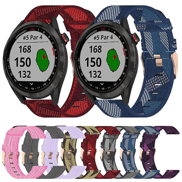 För Garmin Approach S40 20mm Nylon Woven Watch Band Blue