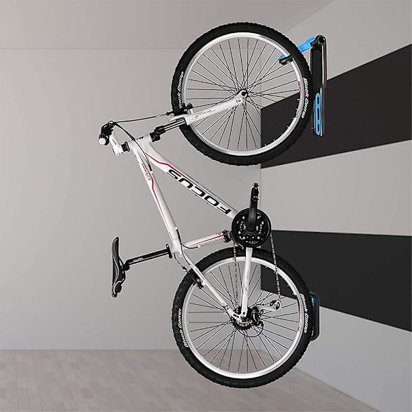 Foldbar vertikal cykelkrog vægmontering cykelopbevaringsstativ Black blue