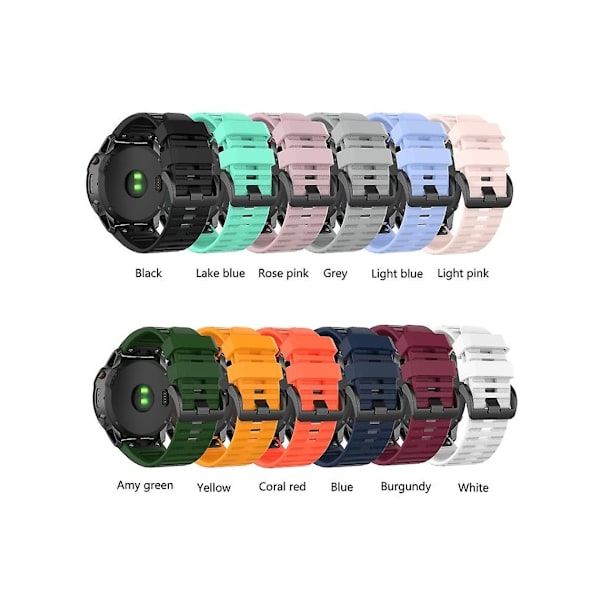 Rem for Garmin Fenix 6X Pro 26 mm Blå Lake Silikonurrem