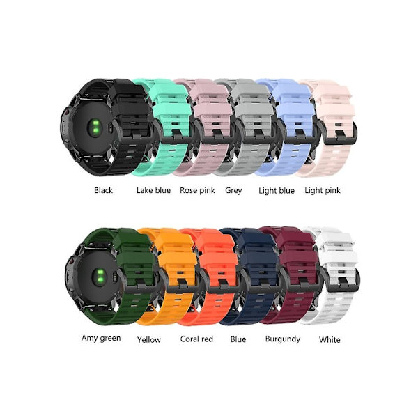 Rem til Garmin Fenix 6X Pro 26Mm Sort Silikone Urrem