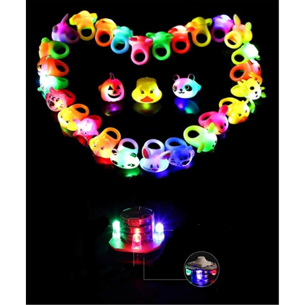 Bursdagsfest favoriserer for barn Premier Blinkende 12 pakke Led Jelly Light Up Rings Leker Bulk Gutter Jenter Gave Blinky Glow In