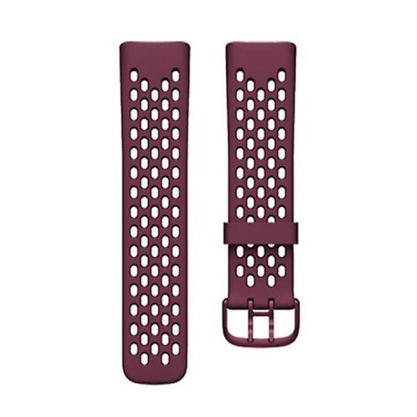 För Fitbit Charge 5 Silicone Hole Watch Band Wine Red