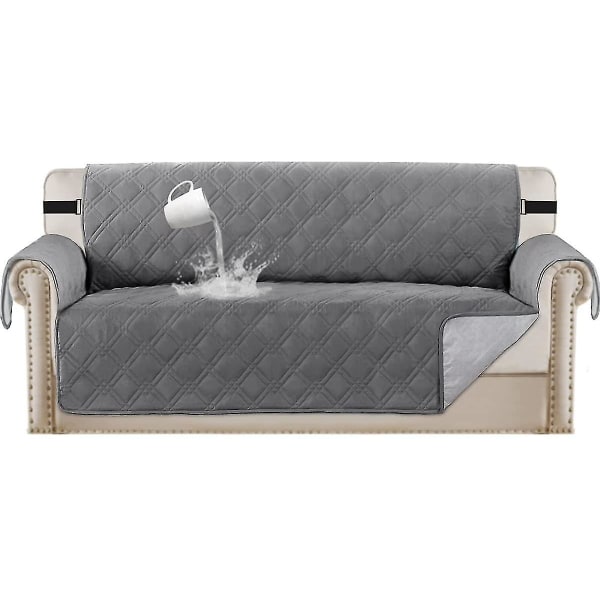Vanntett sofatrekk Quiltet sofabeskytter sofatrekk for 2-puts sofa Vanntett grå sofa