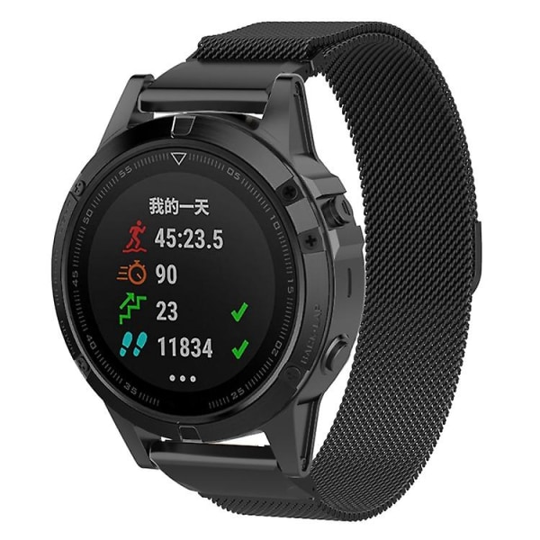 Garmin Fenix ​​5x Milanese watch Black