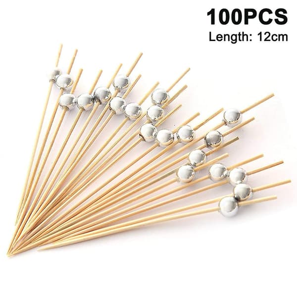 Cocktailpinnar 100 st 12 cm Handgjorda pinnar i trä Silver