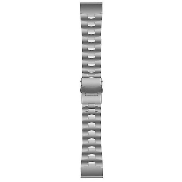För Garmin Fenix ​​5x Sapphire 26mm Titanium Alloy Quick Release Watch Band Titanium Gray