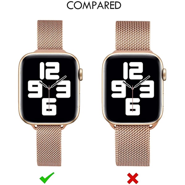 Milanese løkkestropp for Apple Watch-bånd 40 mm 44 mm 41 mm 45 mm 38 mm 42 mm 49 mm 45 mm slankt armbånd Iwatch Series 3 4 6 Se 7 8 Ultra slim gold 42mm 44mm 45mm 49mm