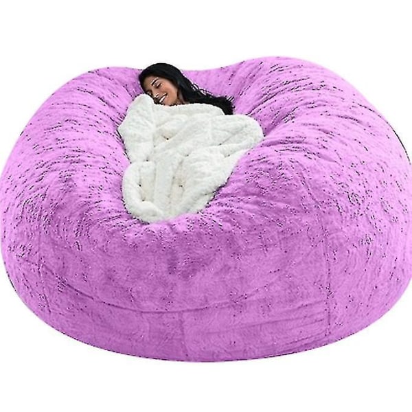 Lazy Sofa Bean Bag Konstgjord päls Bean Bag Bönsoffa purple 150cm*75cm