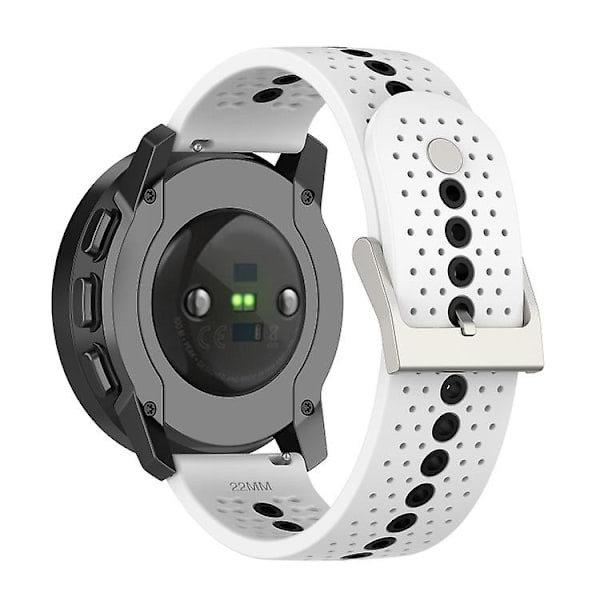 Til Suunto 9 Peak Universal Colorful Hole Silicone Watch Band White Black
