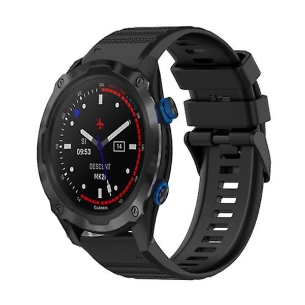 For Garmin Descent Mk 2i 26 mm horisontal tekstur silikonklokkerem med fjerningsverktøy Black