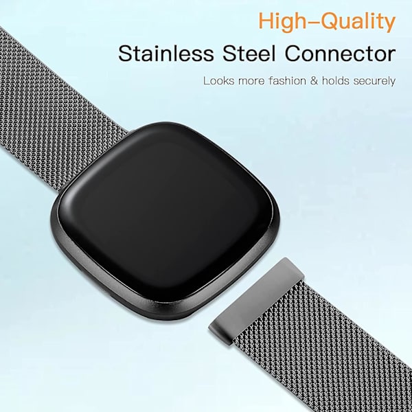 Magnetiske bånd som er kompatible med Fitbit Versa 3 og Sense Smartwatch - Multi Color Black Small