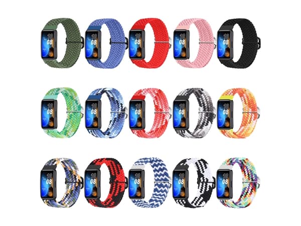 Älykellon ranneke Huawei Strap 8:lle, punottu nylon-solki (punainen)