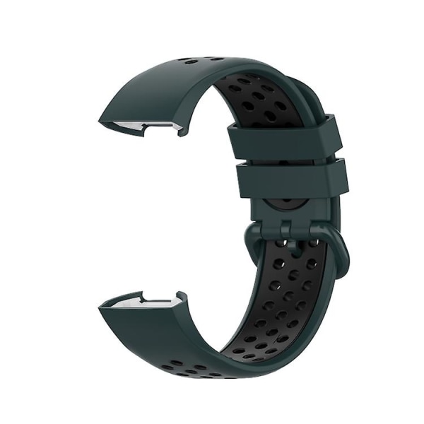 Til Fitbit Charge 4 / Charge 3 Se urknap To farver Silikone erstatningsrem Urrem Olive Green Black