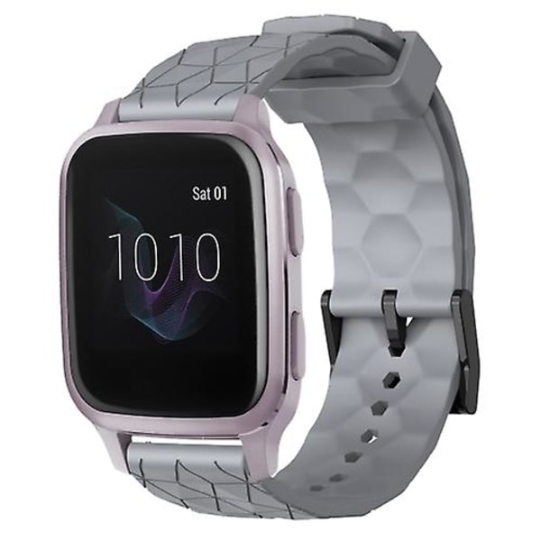 Til Garmin Venu Sq 20 mm fodboldmønster ensfarvet silikoneurrem Grey