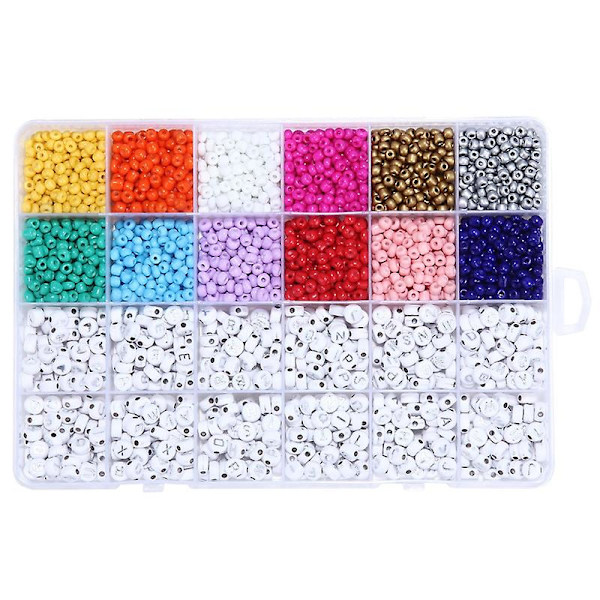 Bogstaver perlesæt gør-det-selv-armbånd smykketilbehør Løse perler til gør-det-selv-håndværk 8