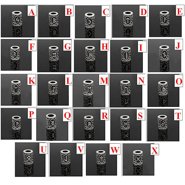 24 st Viking Rune Beards West Coast Paracord Hårskägg För gör-det-själv smycken Makin