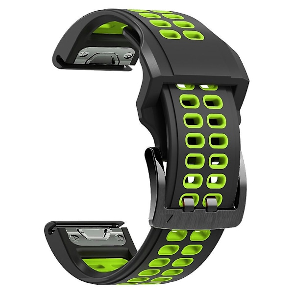 Silikonklockarmband för Garmin Fenix 7 22mm e Black Lime Green