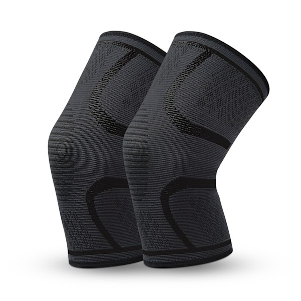 Enkelstickade nylon knäskydd för löpning och träning Black M