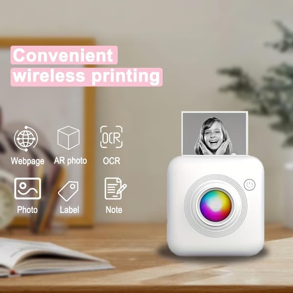 Blækfri termisk printer Bærbar trådløs etiketudskrivning Kompatibel med iOS og Android