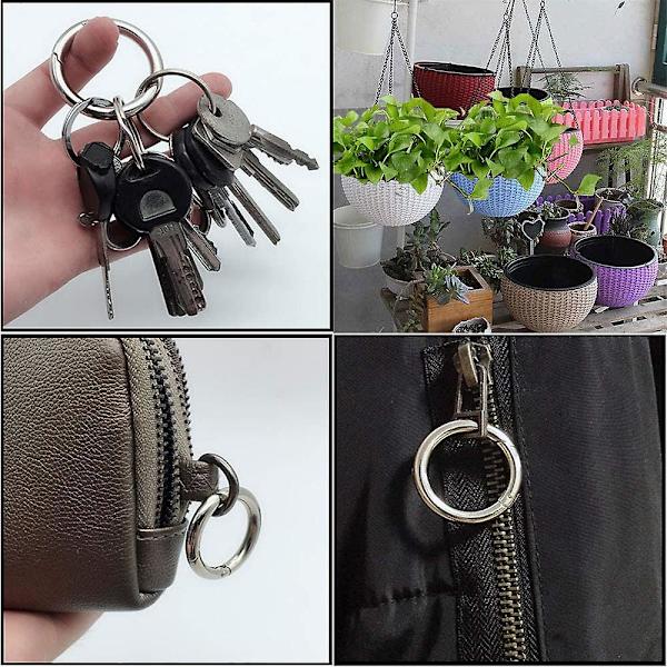 30 stk rund karabinring, mini 20 mm rund karabinkrok nøkkelring krok