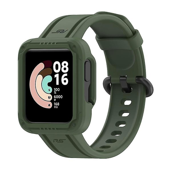 Til Xiaomi Redmi Watch/redmi Watch 2/mi Watch Lite/mi Watch Lite 2 Smart Watch Rem, Blød Silikone Rem Med Urkasse Blackish Green