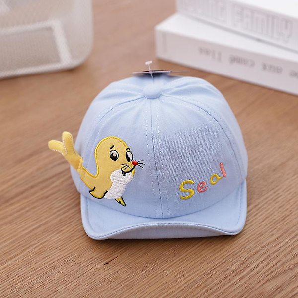 Tecknad stämpel Baby Hat Broderi Flicka Pojke Utomhus Baseball Cap blue