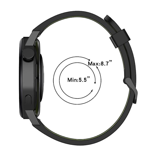 For Garmin Move Style 20 mm vertikalt mønster tofarget silikonklokkebånd Black-Grey