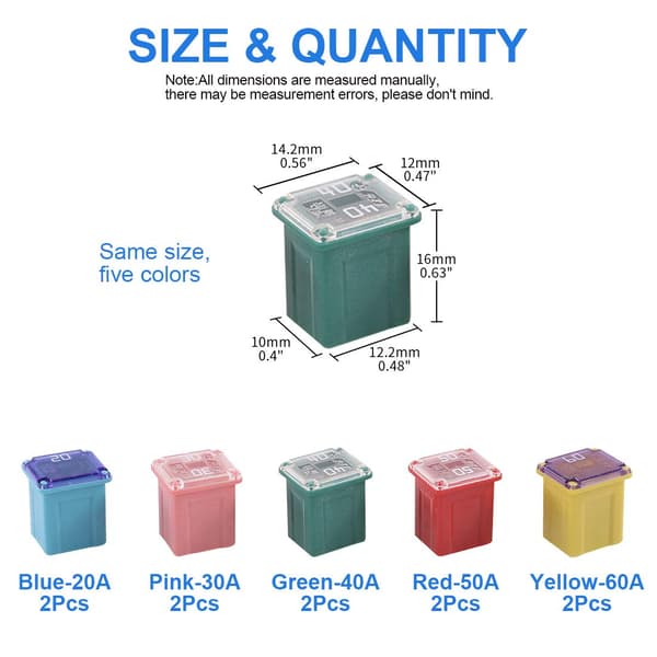 Auton matala profiili Mini Jcase -sulakevalikoima (10 kpl)