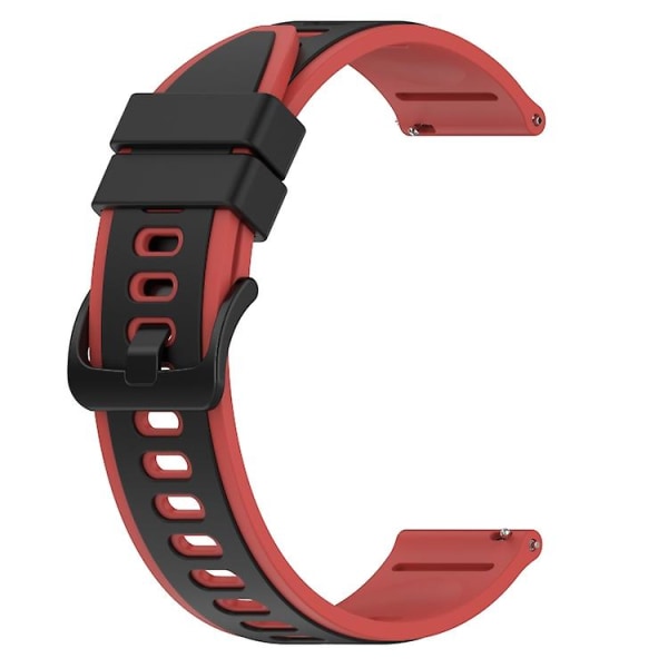 For Garmin Forerunner 55 20 mm tofarget silikonklokkerem Black-Red