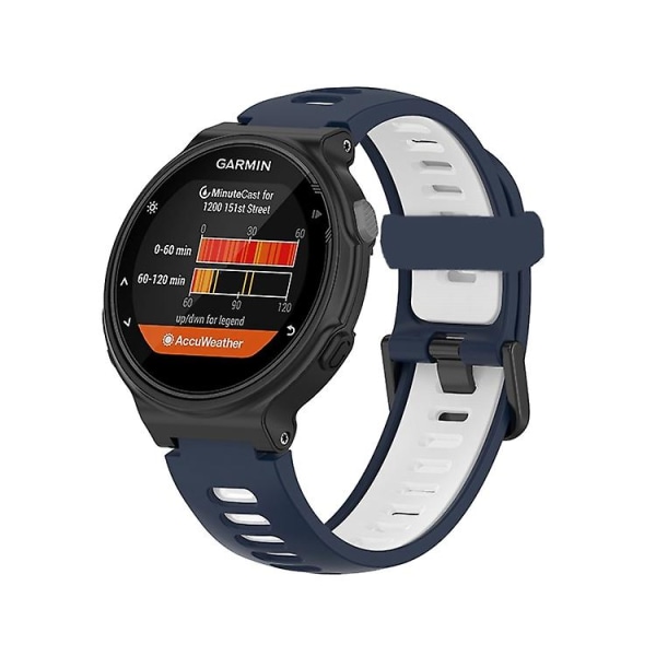 For Garmin Forerunner 735 / 235 Tofarget silikonklokkerem Blue-White