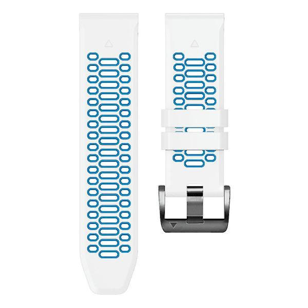 For Garmin Fenix 7/ 7 Pro Silikonurrem 22mm Dual Color med 3 rader hull White Blue