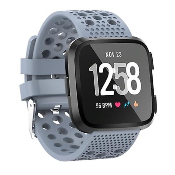 Smart Watch Venting Circle Hole Watch Band för Fitbit Versa Baby Blue